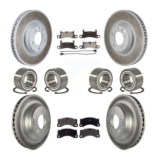 Bearing Coated Disc Brake Rotor Pad Front Rear Kit (10Pc) For Volkswagen Touareg