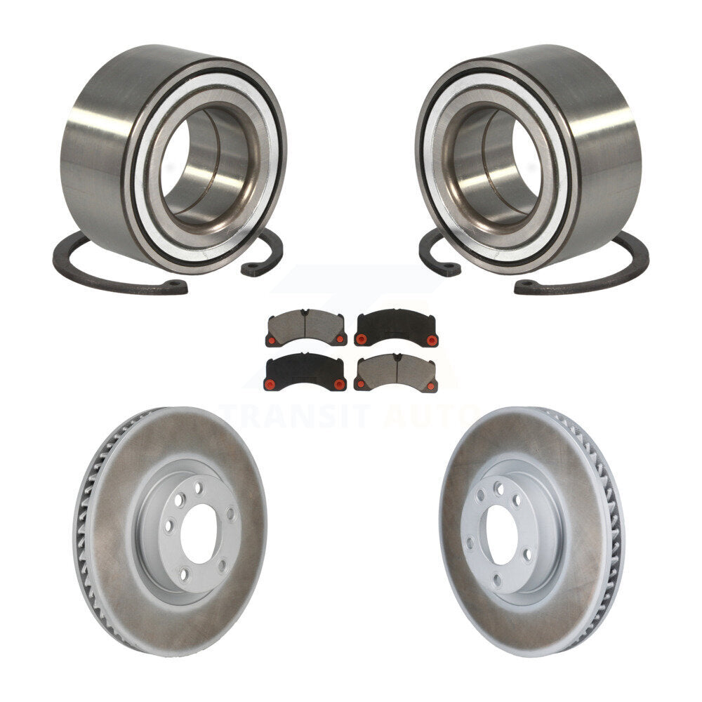 Wheel Bearing Coated Brake Rotor & Pads Front Kit For Volkswagen Touareg Porsche