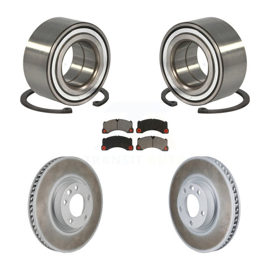 Wheel Bearing Coated Brake Rotor & Pads Front Kit For Volkswagen Touareg Porsche