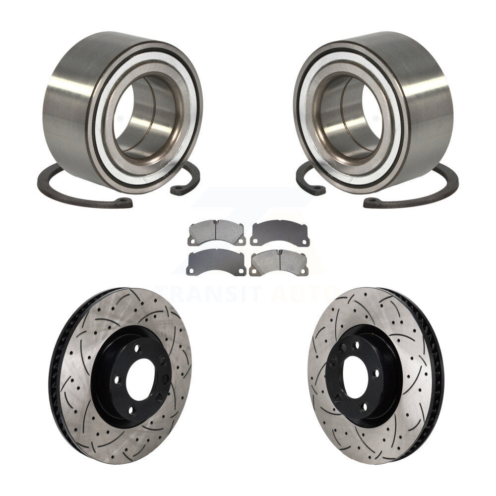 Wheel Bearing Coated Drill Slot Brake Rotor Pad Front Kit For Volkswagen Touareg