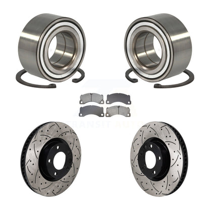 Wheel Bearing Coated Drill Slot Brake Rotor Pad Front Kit For Volkswagen Touareg