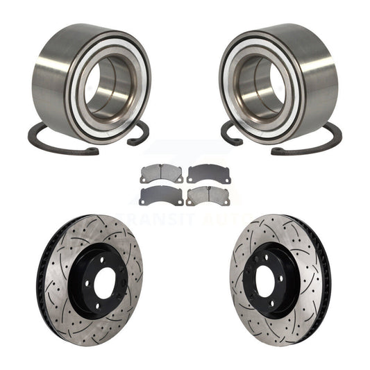 Wheel Bearing Coated Drill Slot Brake Rotor Pad Front Kit For Volkswagen Touareg