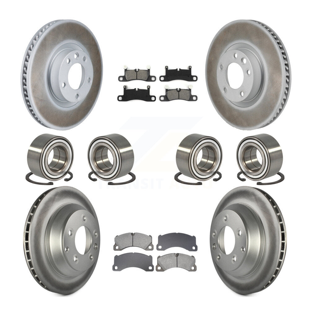 Bearing Coated Disc Brake Rotor Pad Front Rear Kit (10Pc) For Volkswagen Touareg