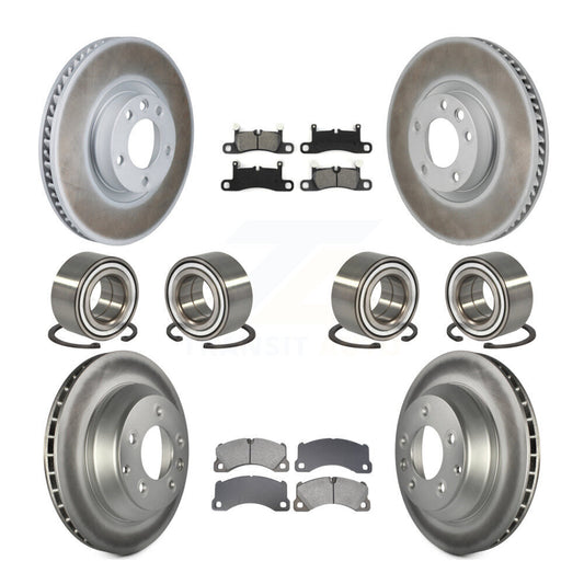 Bearing Coated Disc Brake Rotor Pad Front Rear Kit (10Pc) For Volkswagen Touareg