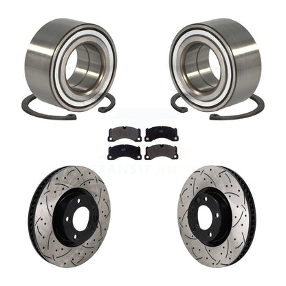 Wheel Bearing Coated Drill Slot Brake Rotor Pad Front Kit For Volkswagen Touareg