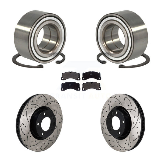 Wheel Bearing Coated Drill Slot Brake Rotor Pad Front Kit For Volkswagen Touareg