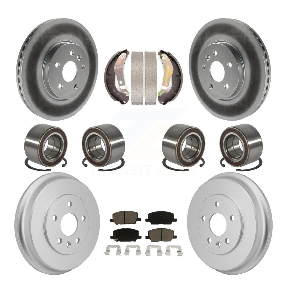 Bearing Coated Brake Rotor Pad Shoe Front Rear Kit (10Pc) For Chevrolet Trax AWD