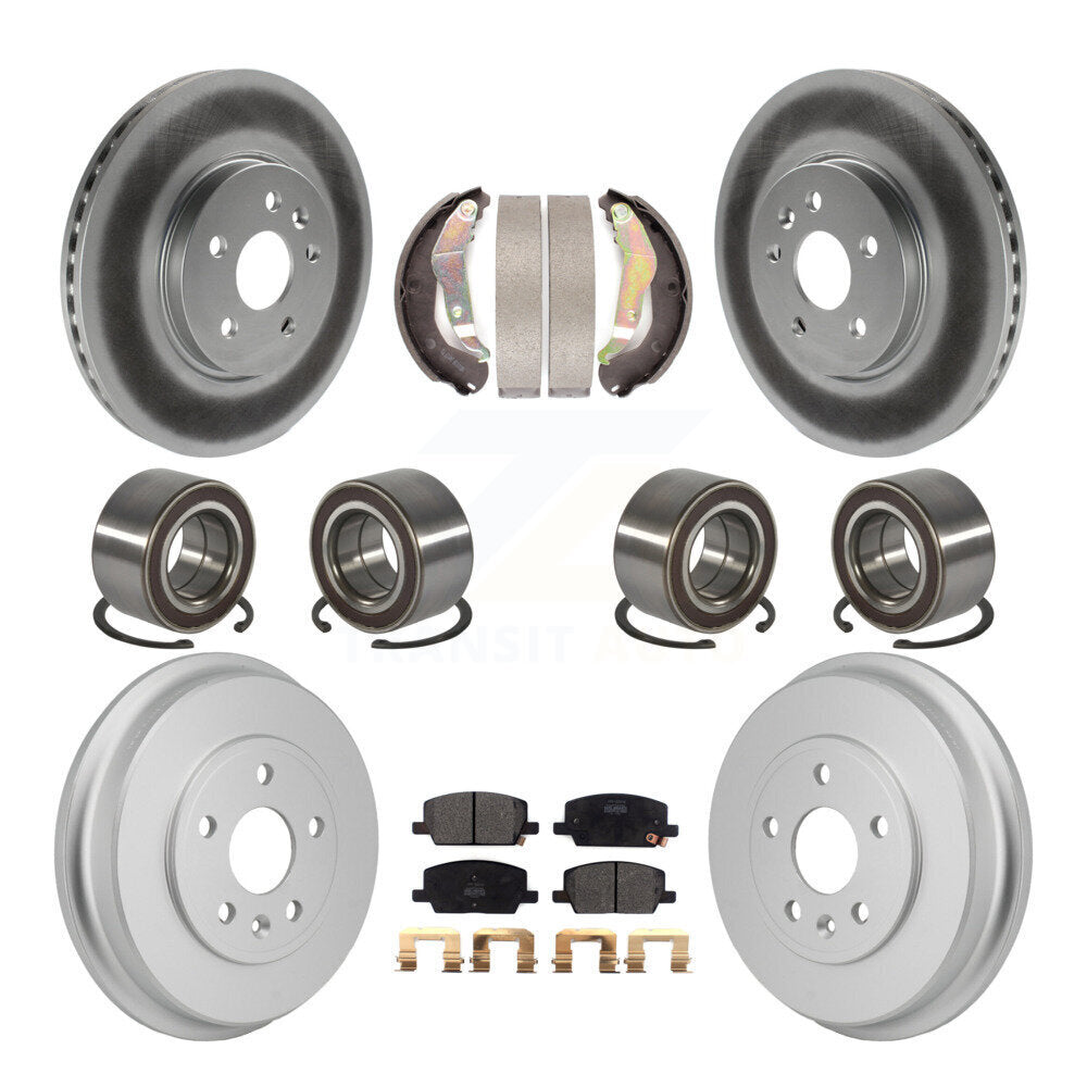 Bearing Coated Brake Rotor Pad Shoe Front Rear Kit (10Pc) For Chevrolet Trax AWD