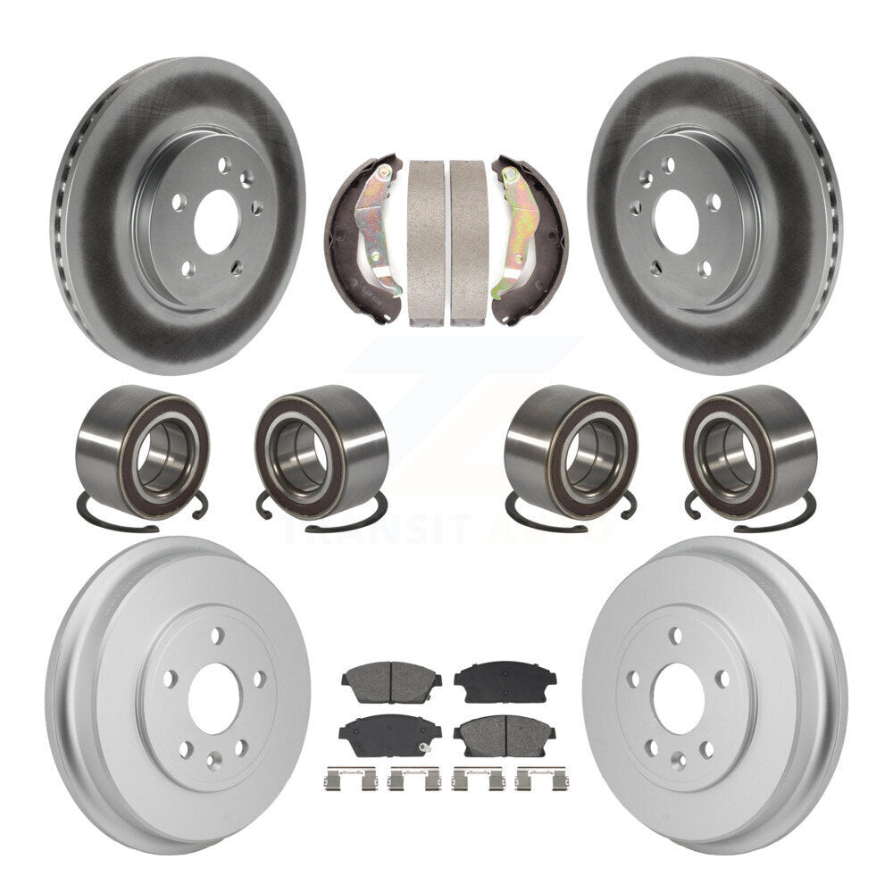 Bearing Coated Brake Rotor Pad Shoe Front Rear Kit (10Pc) For Chevrolet Trax AWD