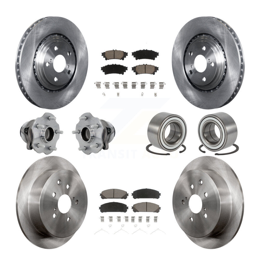 Hub Bearing Brake Rotor & Pads Front Rear Kit (10Pc) For Toyota Highlander Lexus