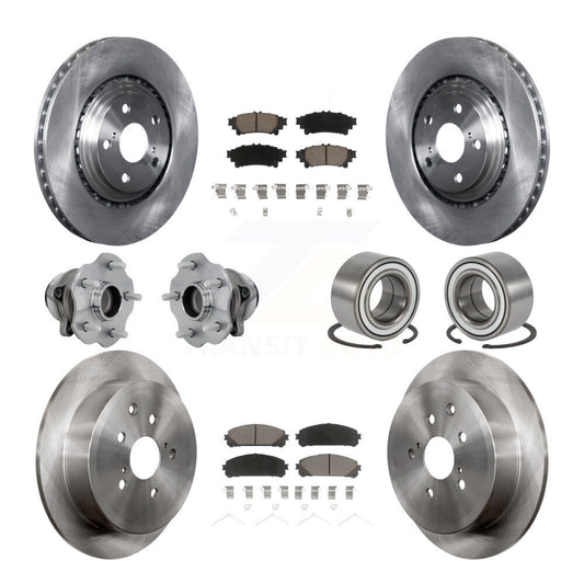 Hub Bearing Brake Rotor & Pads Front Rear Kit (10Pc) For Toyota Highlander Lexus