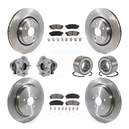 Hub Bearing Disc Brake Rotor Pads Front Rear Kit (10Pc) For 2016 Lexus RX350 FWD