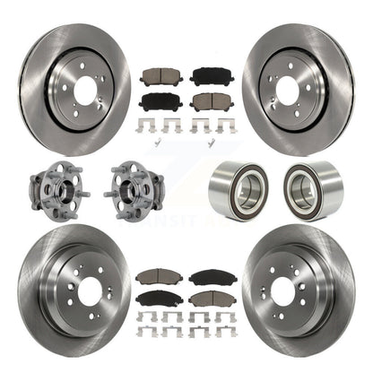 Hub Bearing Brake Rotor Pads Front Rear Kit (10Pc) For 17-19 Honda Ridgeline AWD