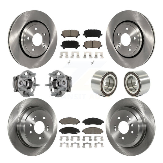Hub Bearing Brake Rotor Pads Front Rear Kit (10Pc) For 17-19 Honda Ridgeline AWD