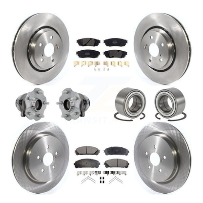 Hub Bearing Disc Brake Rotor Pads Front Rear Kit (10Pc) For 2016 Lexus RX350 FWD