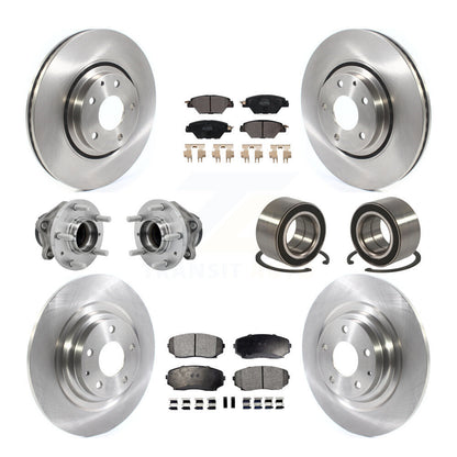Hub Bearing Brake Rotor & Pad Front Rear Kit (10Pc) For 2016-2018 Mazda CX-9 FWD
