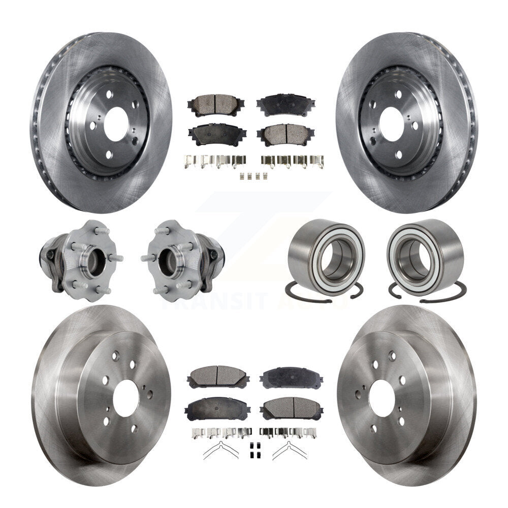 Hub Bearing Brake Rotor & Pads Front Rear Kit (10Pc) For Toyota Highlander Lexus