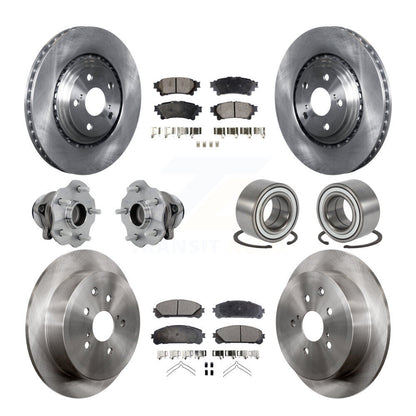 Hub Bearing Brake Rotor & Pads Front Rear Kit (10Pc) For Toyota Highlander Lexus