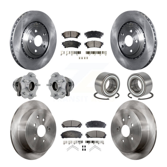 Hub Bearing Brake Rotor & Pads Front Rear Kit (10Pc) For Toyota Highlander Lexus