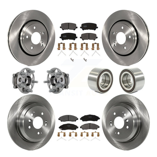 Hub Bearing Brake Rotor Pads Front Rear Kit (10Pc) For 17-19 Honda Ridgeline AWD