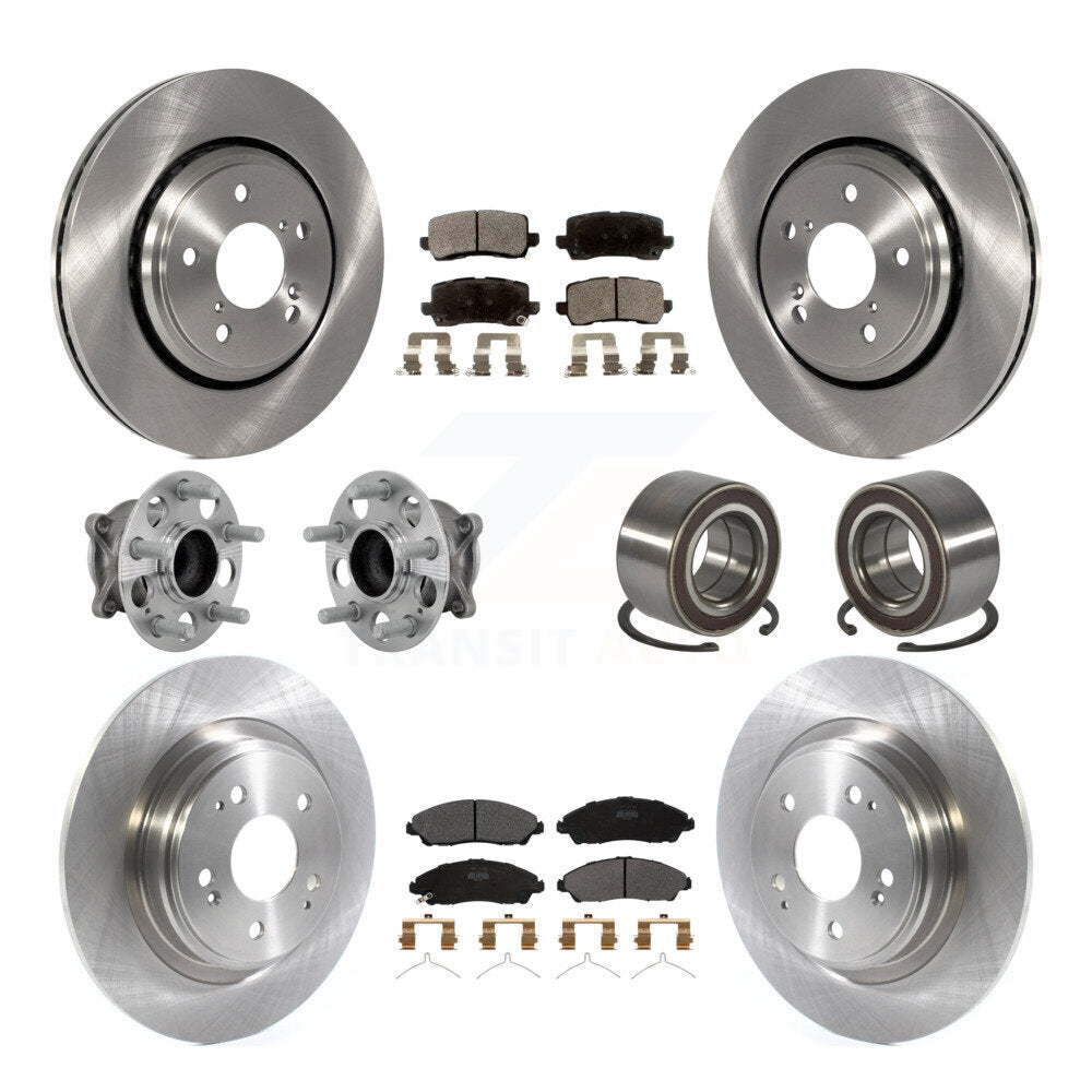 Wheel Hub Bearing Disc Brake Rotors And Pads Front Rear Kit (10Pc) For Acura MDX