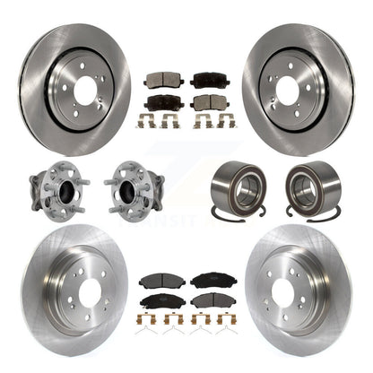 Wheel Hub Bearing Disc Brake Rotors And Pads Front Rear Kit (10Pc) For Acura MDX