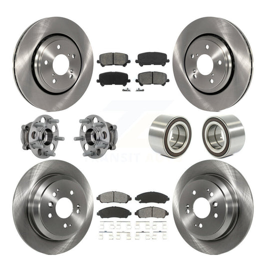 Hub Bearing Brake Rotor Pads Front Rear Kit (10Pc) For 17-19 Honda Ridgeline AWD