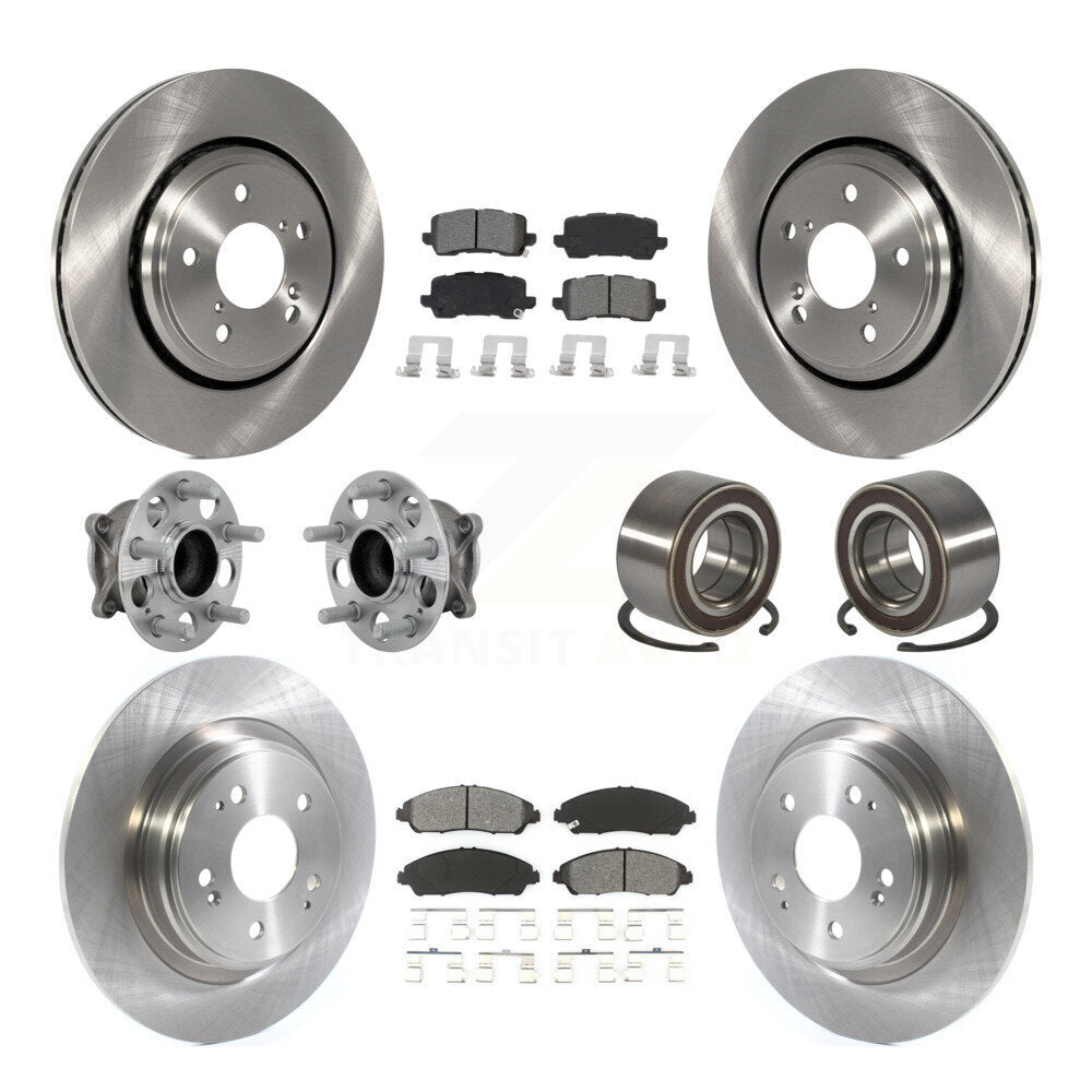 Wheel Hub Bearing Disc Brake Rotors And Pads Front Rear Kit (10Pc) For Acura MDX