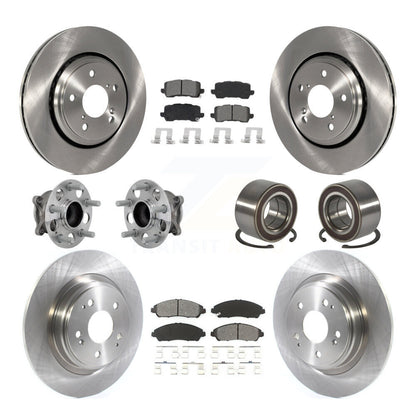 Wheel Hub Bearing Disc Brake Rotors And Pads Front Rear Kit (10Pc) For Acura MDX