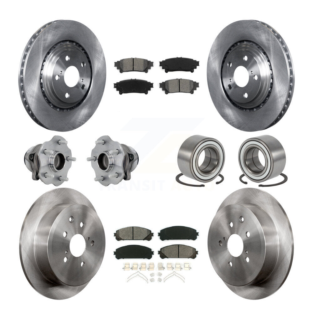 Hub Bearing Brake Rotor & Pads Front Rear Kit (10Pc) For Toyota Highlander Lexus