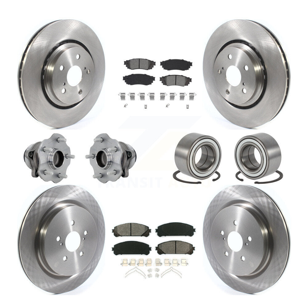Hub Bearing Disc Brake Rotor Pads Front Rear Kit (10Pc) For 2016 Lexus RX350 FWD