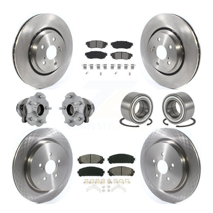 Hub Bearing Disc Brake Rotor Pads Front Rear Kit (10Pc) For 2016 Lexus RX350 FWD