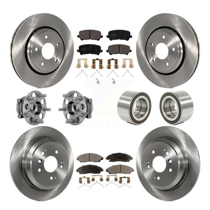 Hub Bearing Brake Rotor Pads Front Rear Kit (10Pc) For 17-19 Honda Ridgeline AWD