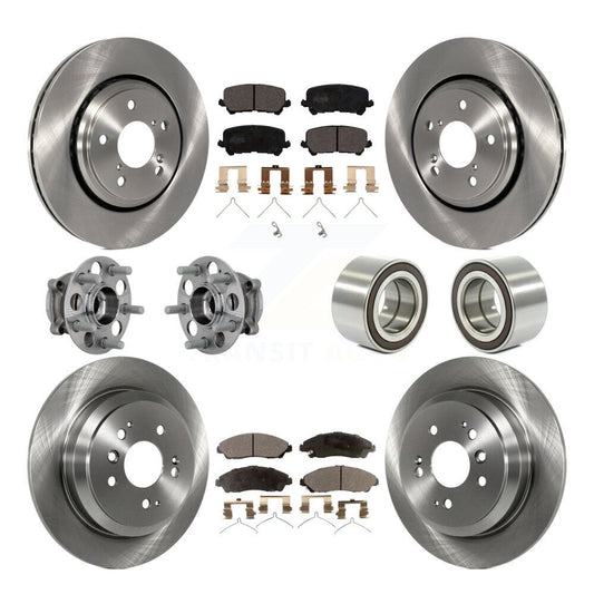 Hub Bearing Brake Rotor Pads Front Rear Kit (10Pc) For 17-19 Honda Ridgeline AWD