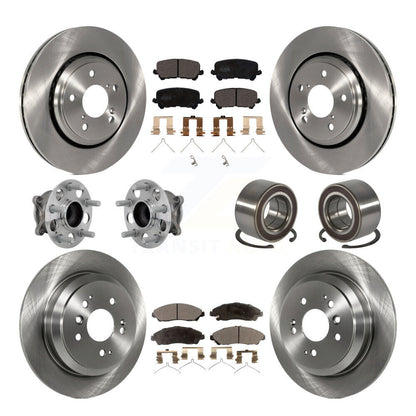 Hub Bearing Brake Rotor Pads Front Rear Kit (10Pc) For 2016-2022 Honda Pilot FWD