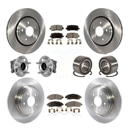 Hub Bearing Disc Brake Rotor And Ceramic Pad Front Rear Kit (10Pc) For Acura MDX