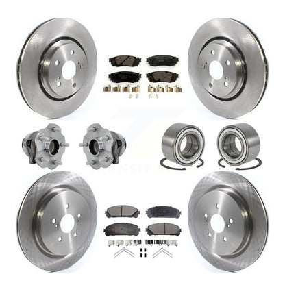 Hub Bearing Disc Brake Rotor Pads Front Rear Kit (10Pc) For 2016 Lexus RX350 FWD