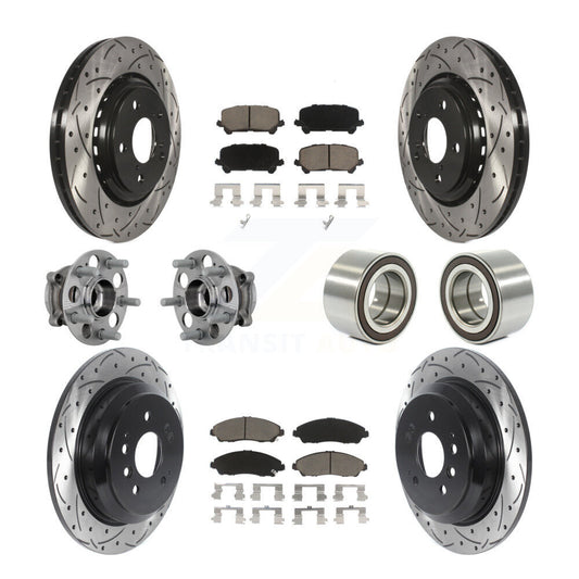 Hub Bearing Coated Brake Rotor Pad Front Rear Kit (10Pc) For Honda Ridgeline AWD
