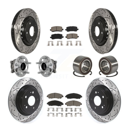 Hub Bearing Coated Disc Brake Rotor And Pads Front Rear Kit (10Pc) For Acura MDX