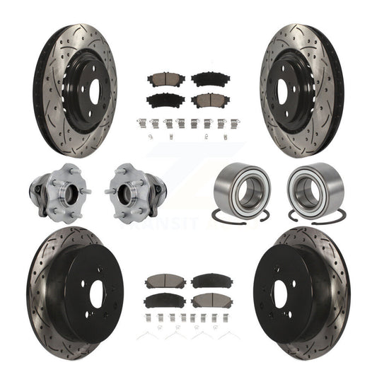Hub Bearing Coated Brake Rotor & Pad Front Rear Kit (10Pc) For Toyota Highlander