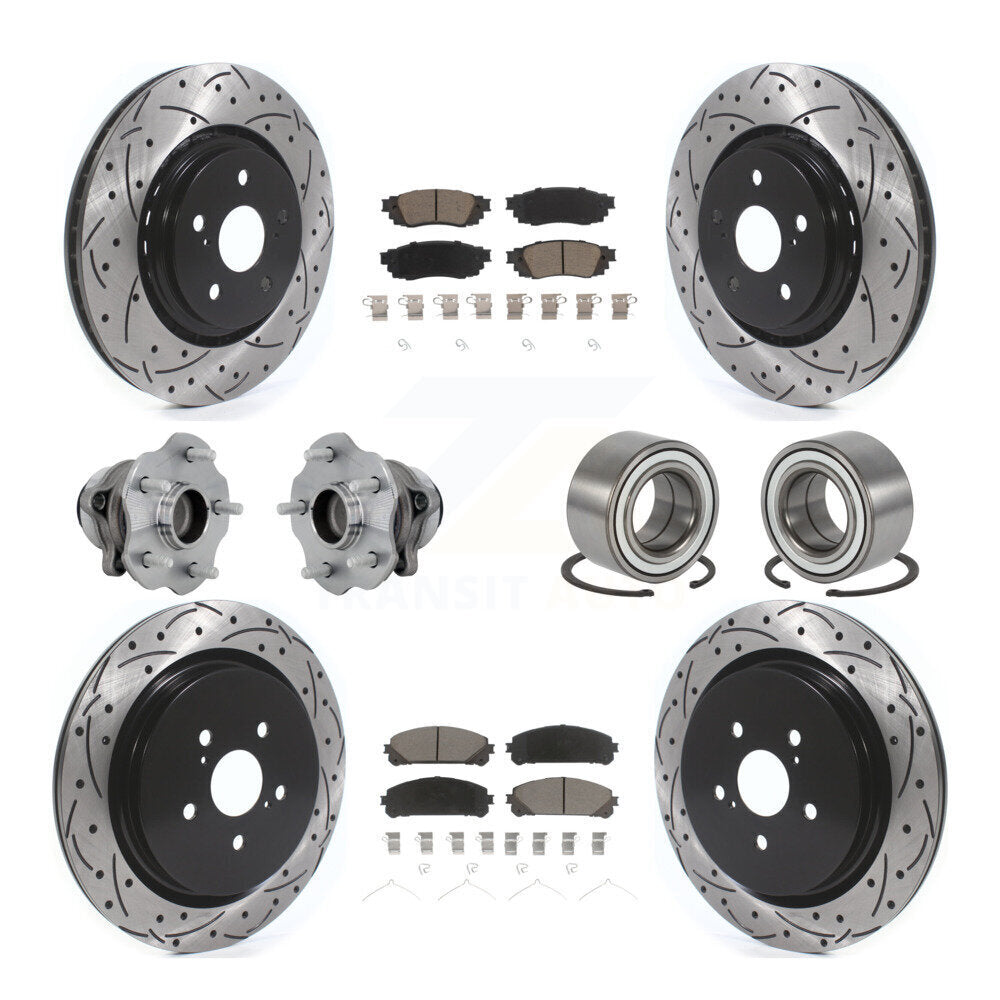 Hub Bearing Coat Brake Rotor Pads Front Rear Kit (10Pc) For 2016 Lexus RX350 FWD