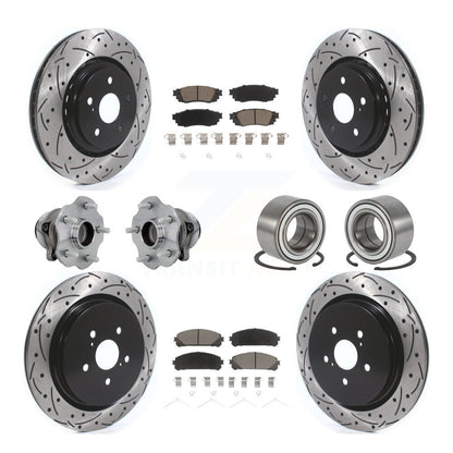 Hub Bearing Coat Brake Rotor Pads Front Rear Kit (10Pc) For 2016 Lexus RX350 FWD