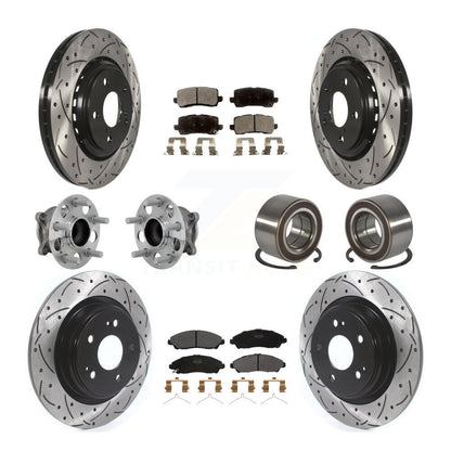 Hub Bearing Coated Disc Brake Rotor And Pads Front Rear Kit (10Pc) For Acura MDX