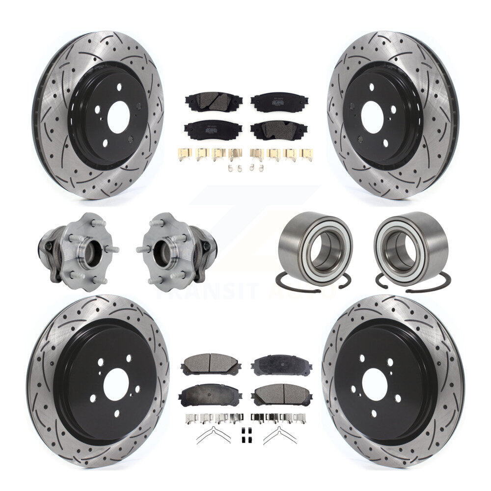 Hub Bearing Coat Brake Rotor Pads Front Rear Kit (10Pc) For 2016 Lexus RX350 FWD