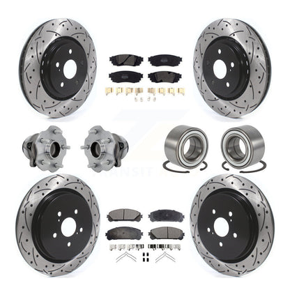 Hub Bearing Coat Brake Rotor Pads Front Rear Kit (10Pc) For 2016 Lexus RX350 FWD