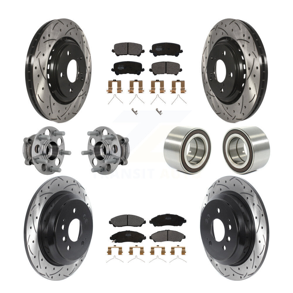 Hub Bearing Coated Brake Rotor Pad Front Rear Kit (10Pc) For Honda Ridgeline AWD