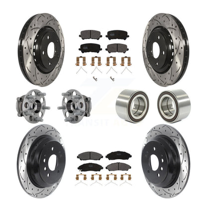 Hub Bearing Coated Brake Rotor Pad Front Rear Kit (10Pc) For Honda Ridgeline AWD