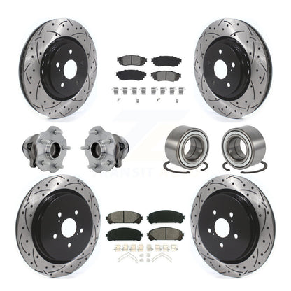 Hub Bearing Coat Brake Rotor Pads Front Rear Kit (10Pc) For 2016 Lexus RX350 FWD