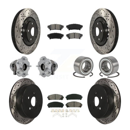 Hub Bearing Coated Brake Rotor & Pad Front Rear Kit (10Pc) For Toyota Highlander
