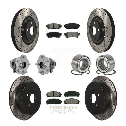 Hub Bearing Coated Brake Rotor & Pad Front Rear Kit (10Pc) For Toyota Highlander